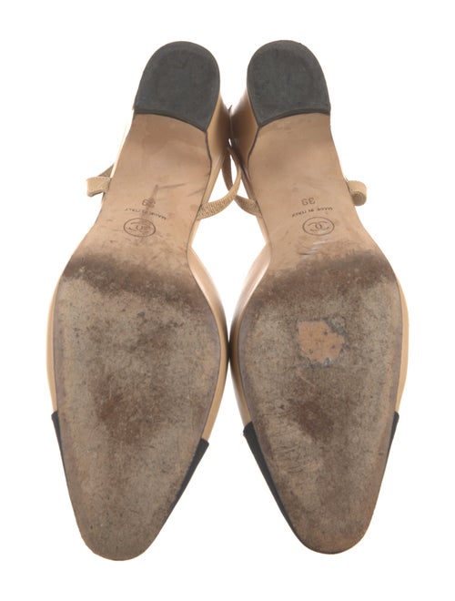 Chanel Interlocking CC Logo Goat Leather Slingback Pumps