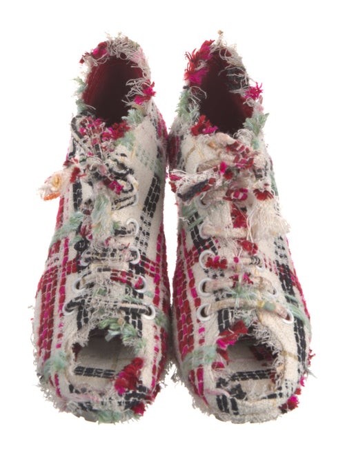 Chanel Tweed Pattern Tweed T-Strap Pumps