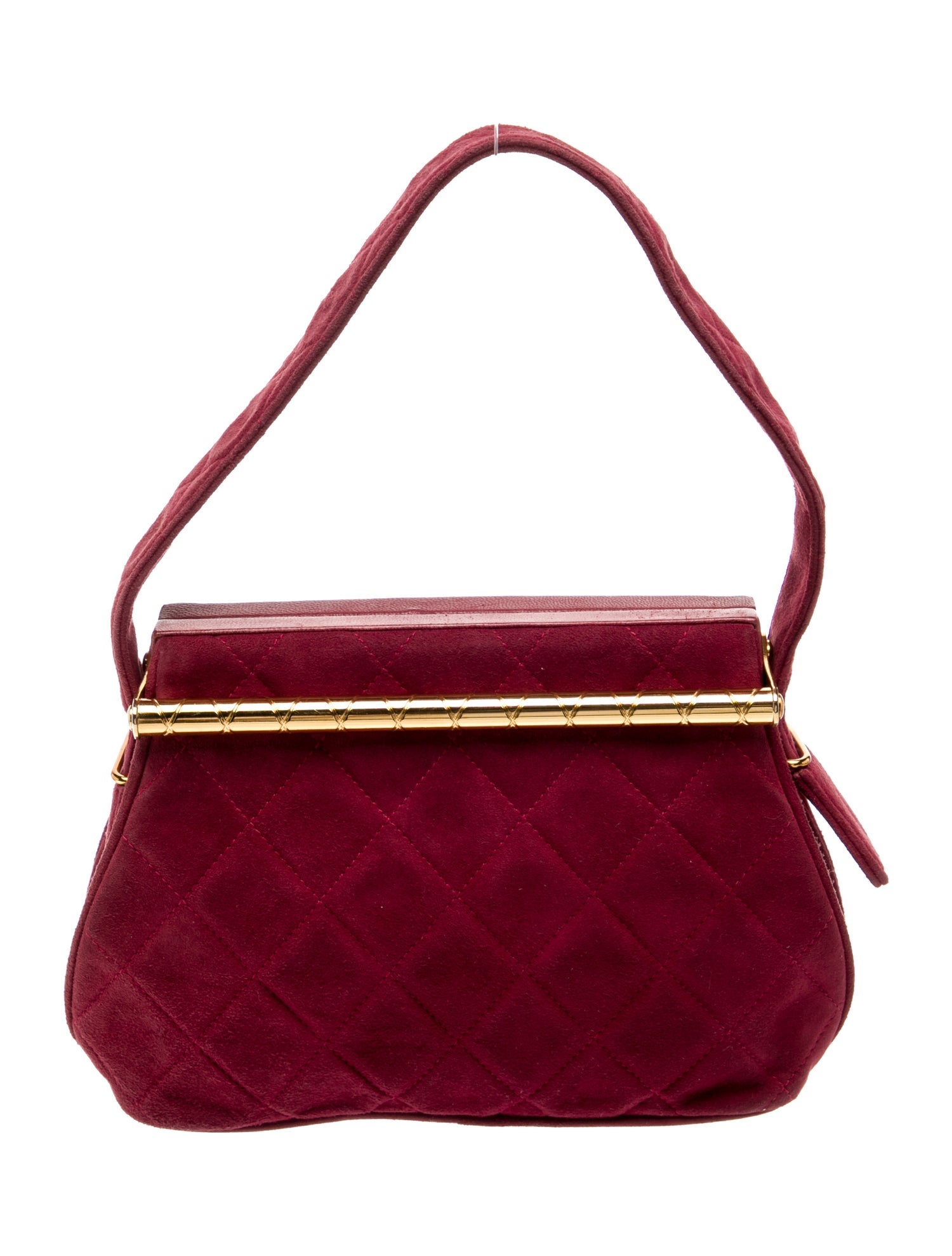 Chanel Suede Quilted Frame Bag