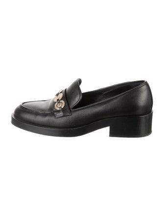 Chanel Interlocking CC Logo Leather Loafers