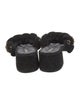 Chanel Interlocking CC Logo Suede Slides