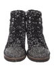 Chanel Interlocking CC Logo Tweed Combat Boots