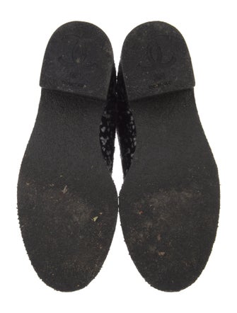 Chanel Interlocking CC Logo Tweed Combat Boots