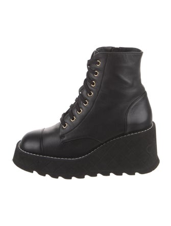 Chanel 2024 Interlocking CC Logo Combat Boots