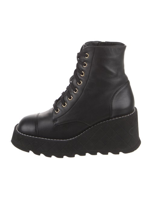 Chanel 2024 Interlocking CC Logo Combat Boots