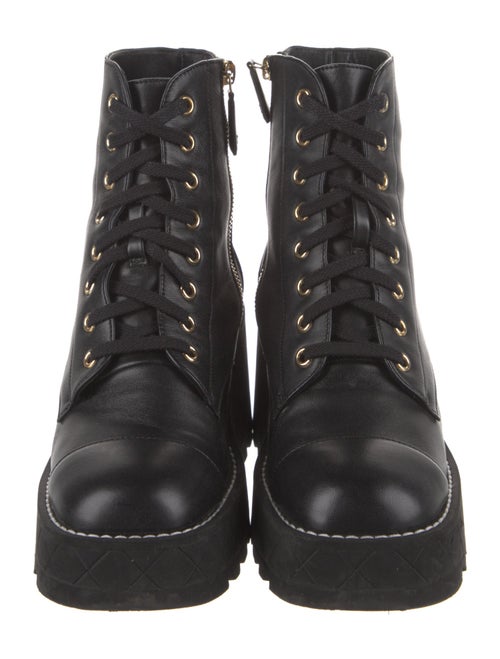 Chanel 2024 Interlocking CC Logo Combat Boots
