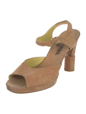 Chanel Interlocking CC Logo Slingback Sandals