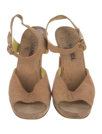 Chanel Interlocking CC Logo Slingback Sandals