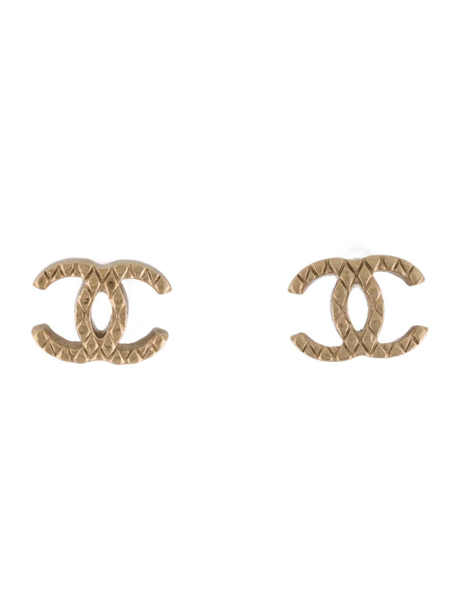 Chanel Quilted CC Stud Earrings