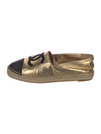 Chanel Interlocking CC Logo Lambskin Espadrilles