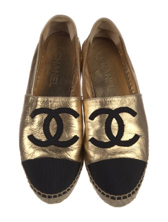 Chanel Interlocking CC Logo Lambskin Espadrilles