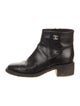 Chanel Interlocking CC Logo Leather Moto Boots