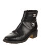 Chanel Interlocking CC Logo Leather Moto Boots