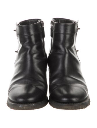 Chanel Interlocking CC Logo Leather Moto Boots