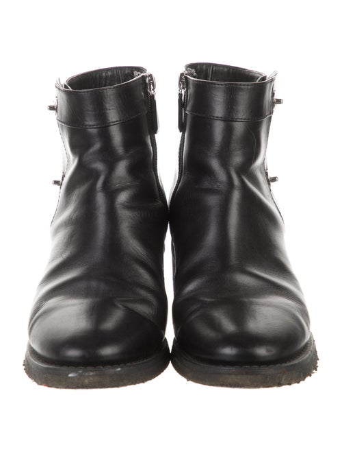 Chanel Interlocking CC Logo Leather Moto Boots