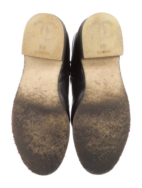 Chanel Interlocking CC Logo Leather Moto Boots