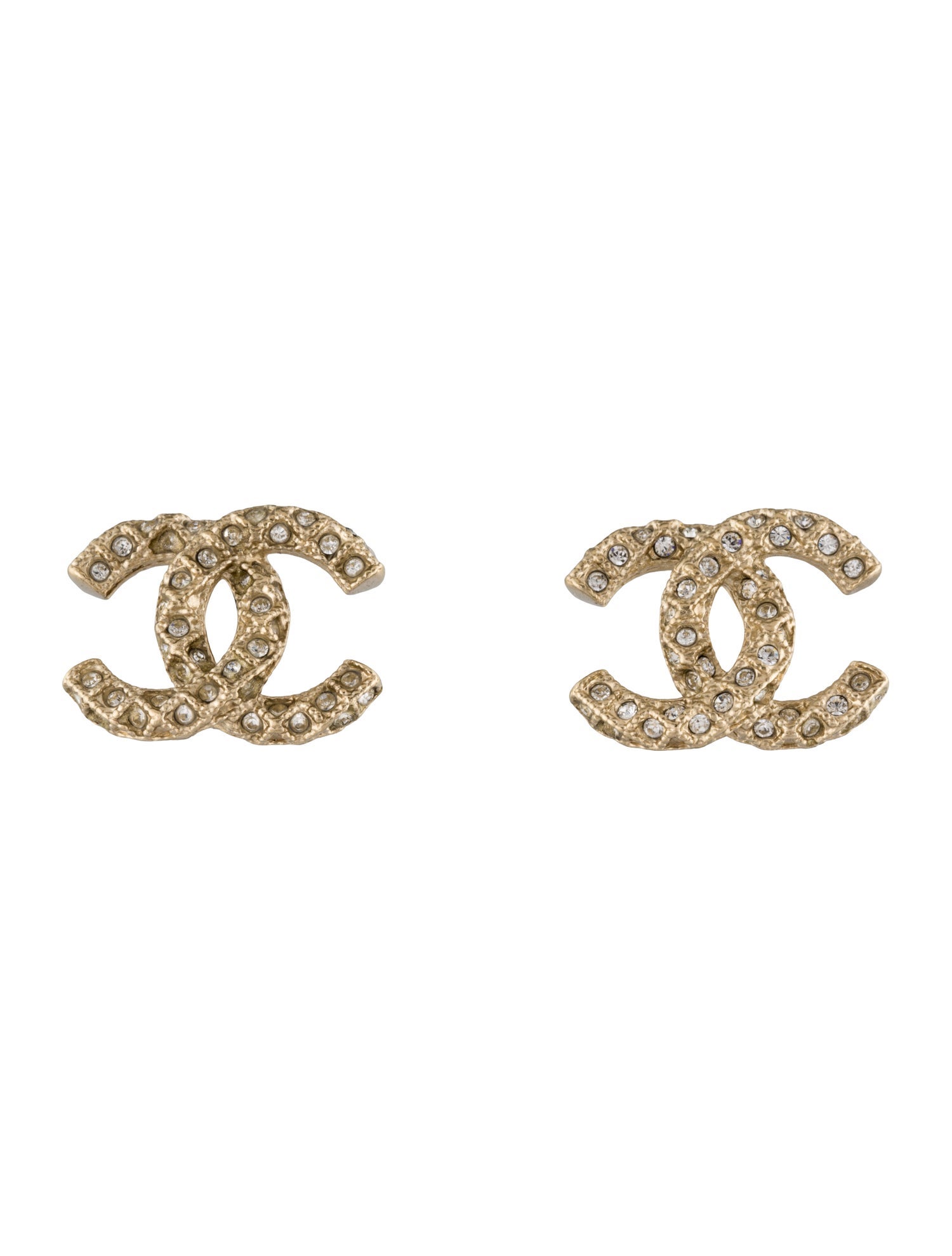 Chanel Strass CC Stud Earrings