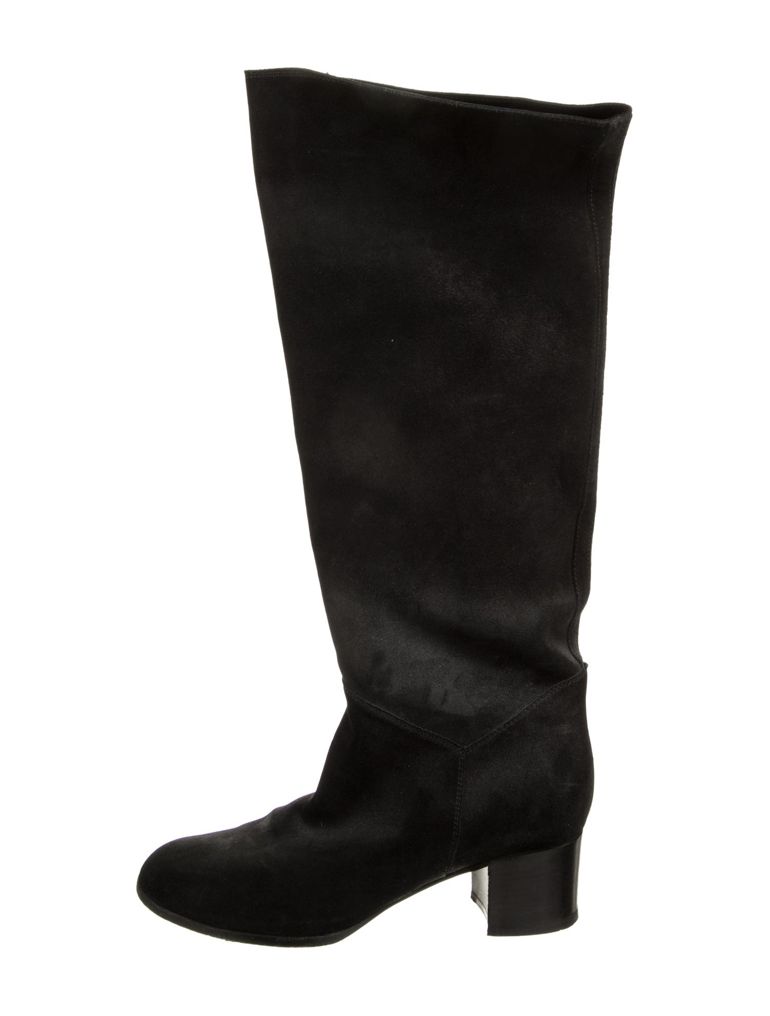 Chanel Interlocking CC Logo Suede Riding Boots