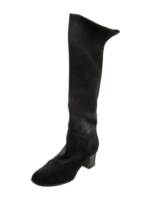 Chanel Interlocking CC Logo Suede Riding Boots
