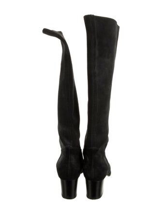 Chanel Interlocking CC Logo Suede Riding Boots