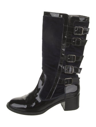 Chanel Suede Combat Boots