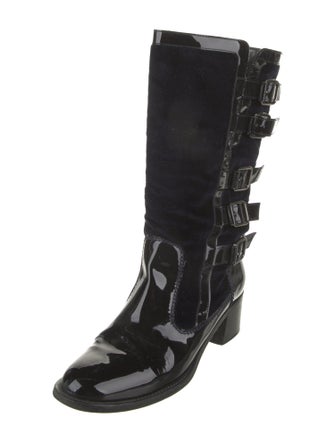 Chanel Suede Combat Boots