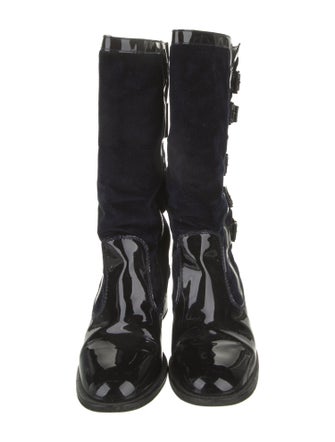 Chanel Suede Combat Boots