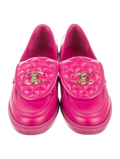 Chanel Interlocking CC Logo Leather Loafers