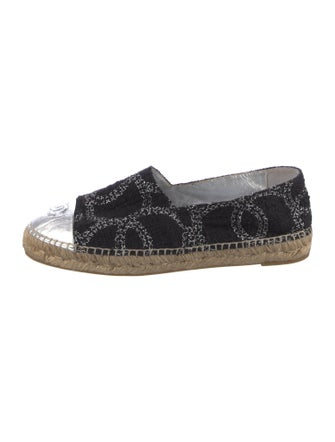 Chanel Interlocking CC Logo Tweed Espadrilles