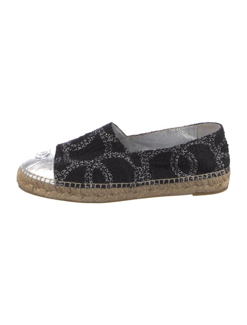 Chanel Interlocking CC Logo Tweed Espadrilles