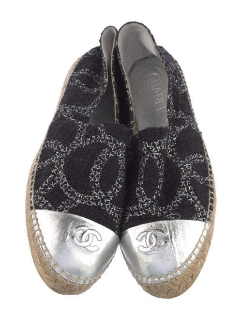 Chanel Interlocking CC Logo Tweed Espadrilles