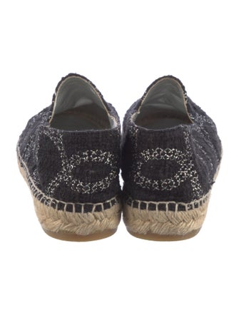 Chanel Interlocking CC Logo Tweed Espadrilles
