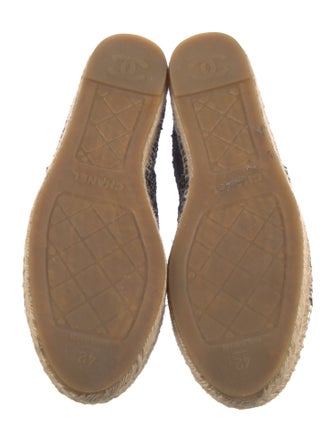 Chanel Interlocking CC Logo Tweed Espadrilles