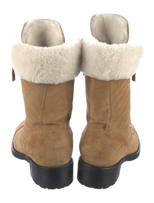 Chanel Interlocking CC Logo Suede Combat Boots