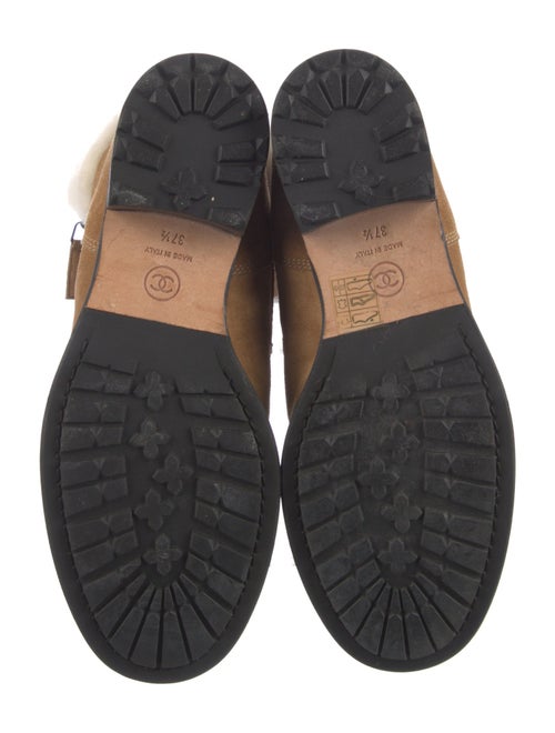 Chanel Interlocking CC Logo Suede Combat Boots