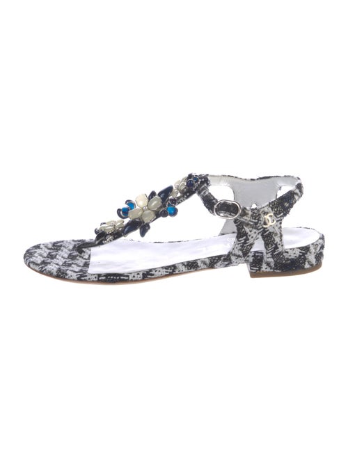Chanel 2016 Interlocking CC Logo T-Strap Sandals