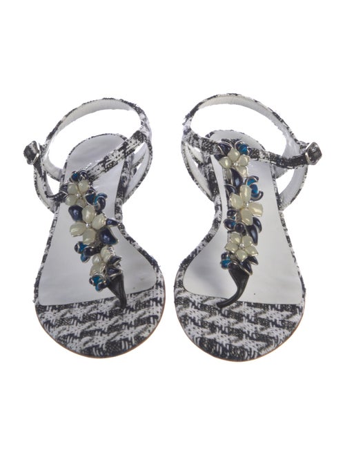 Chanel 2016 Interlocking CC Logo T-Strap Sandals