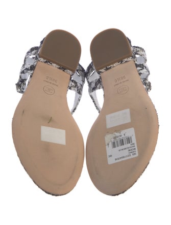 Chanel 2016 Interlocking CC Logo T-Strap Sandals