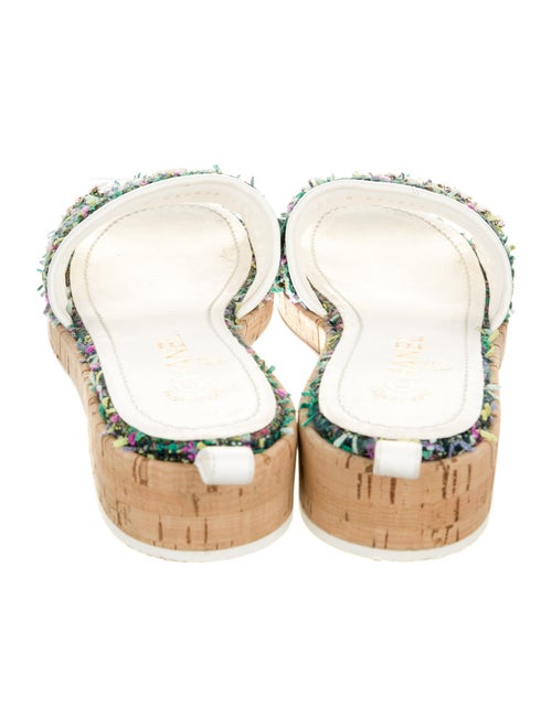 Chanel Tweed Pattern Tweed Slides