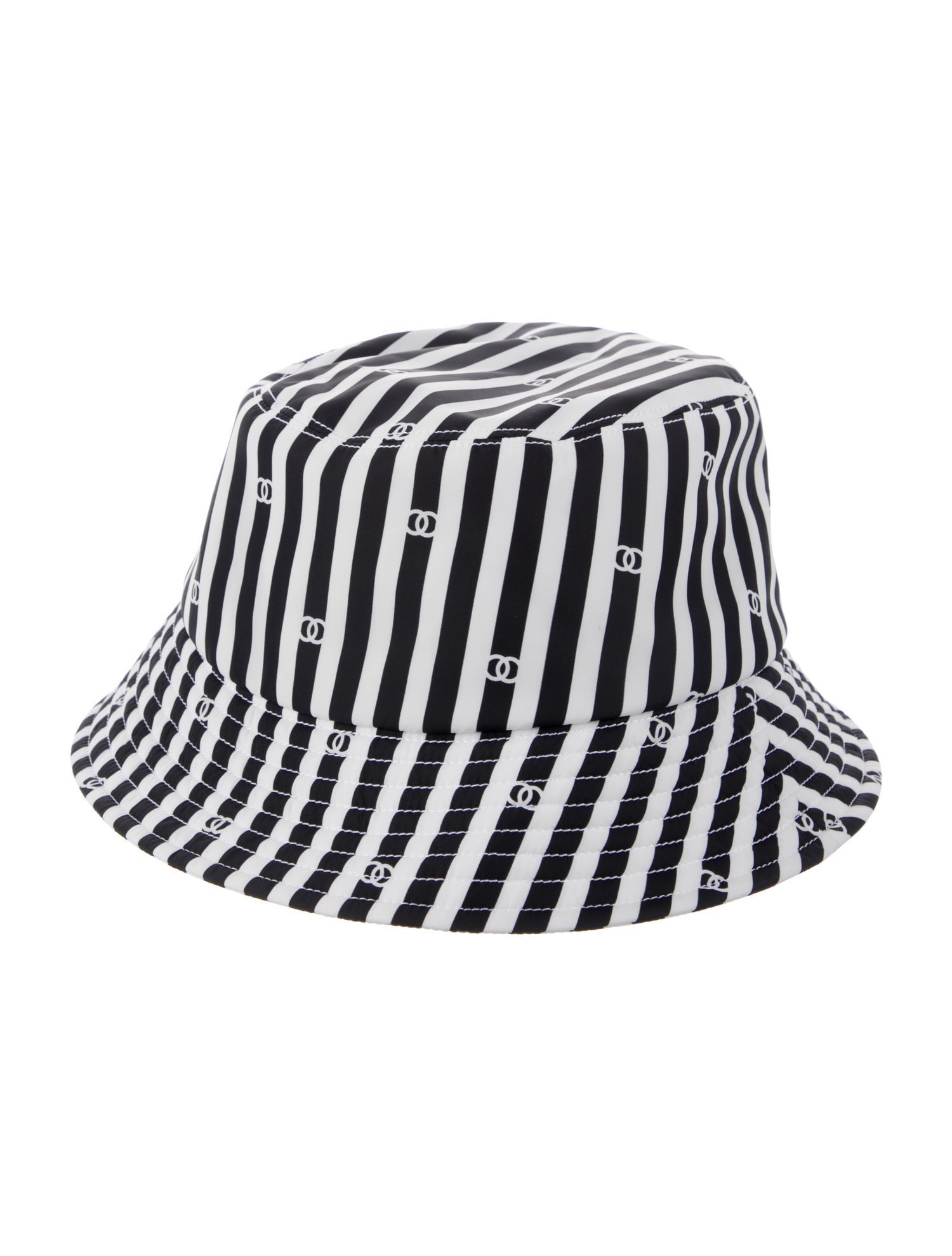 Chanel CC Stripe Bucket Hat