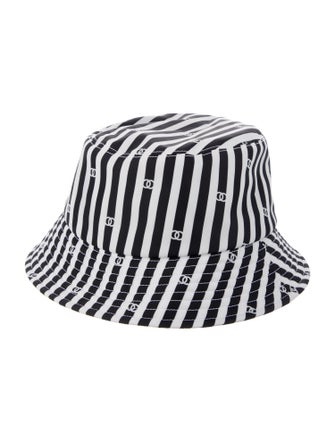 Chanel CC Stripe Bucket Hat
