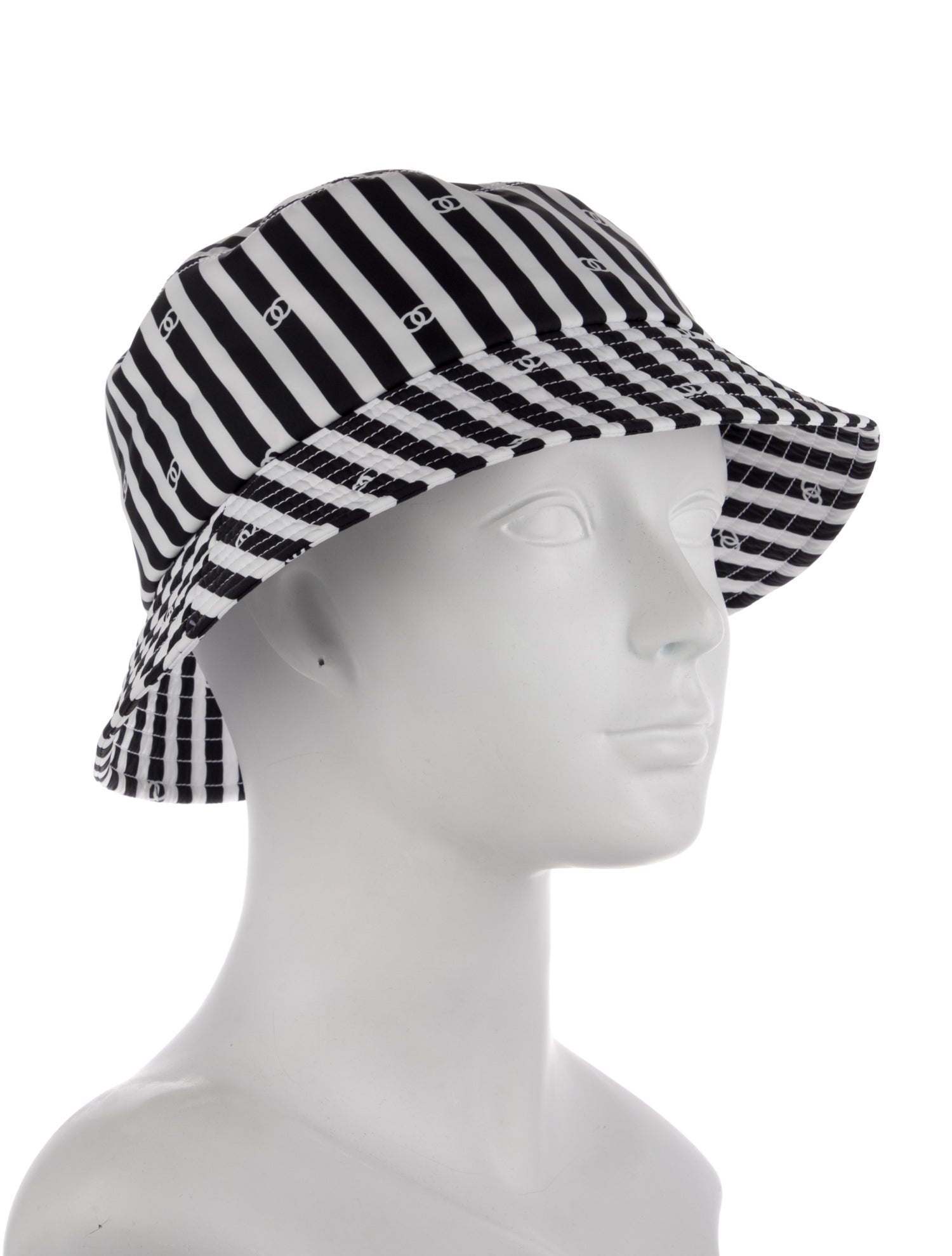 Chanel CC Stripe Bucket Hat