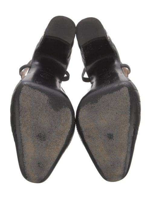 Chanel Interlocking CC Logo Leather Slingback Pumps