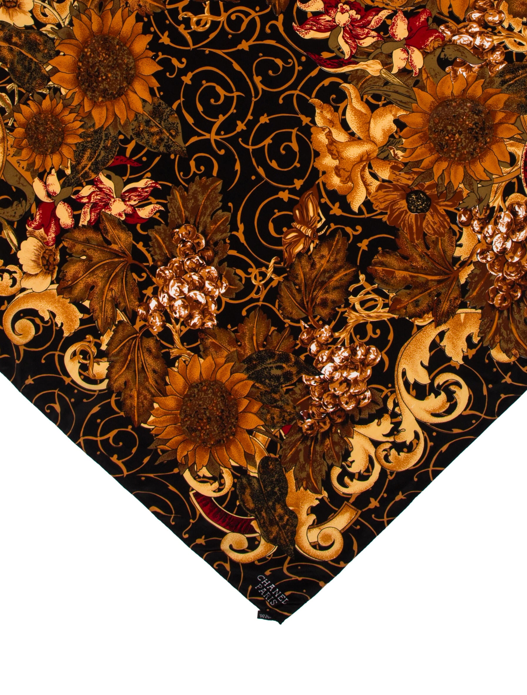 Chanel Sunflower Silk Scarf