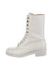 Chanel Interlocking CC Logo Leather Combat Boots