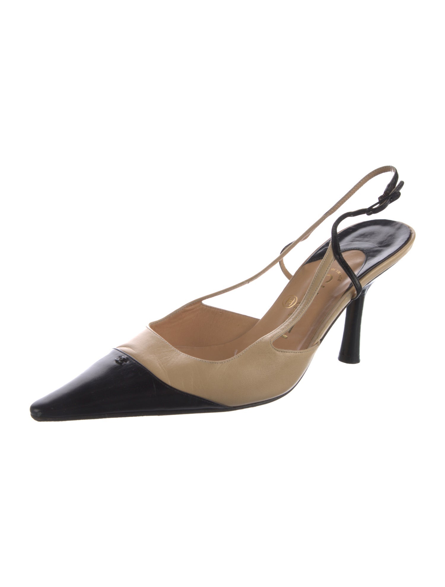 Chanel Vintage Interlocking CC Logo Slingback Pumps
