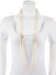 Chanel Faux Pearl CC Double Strand Necklace