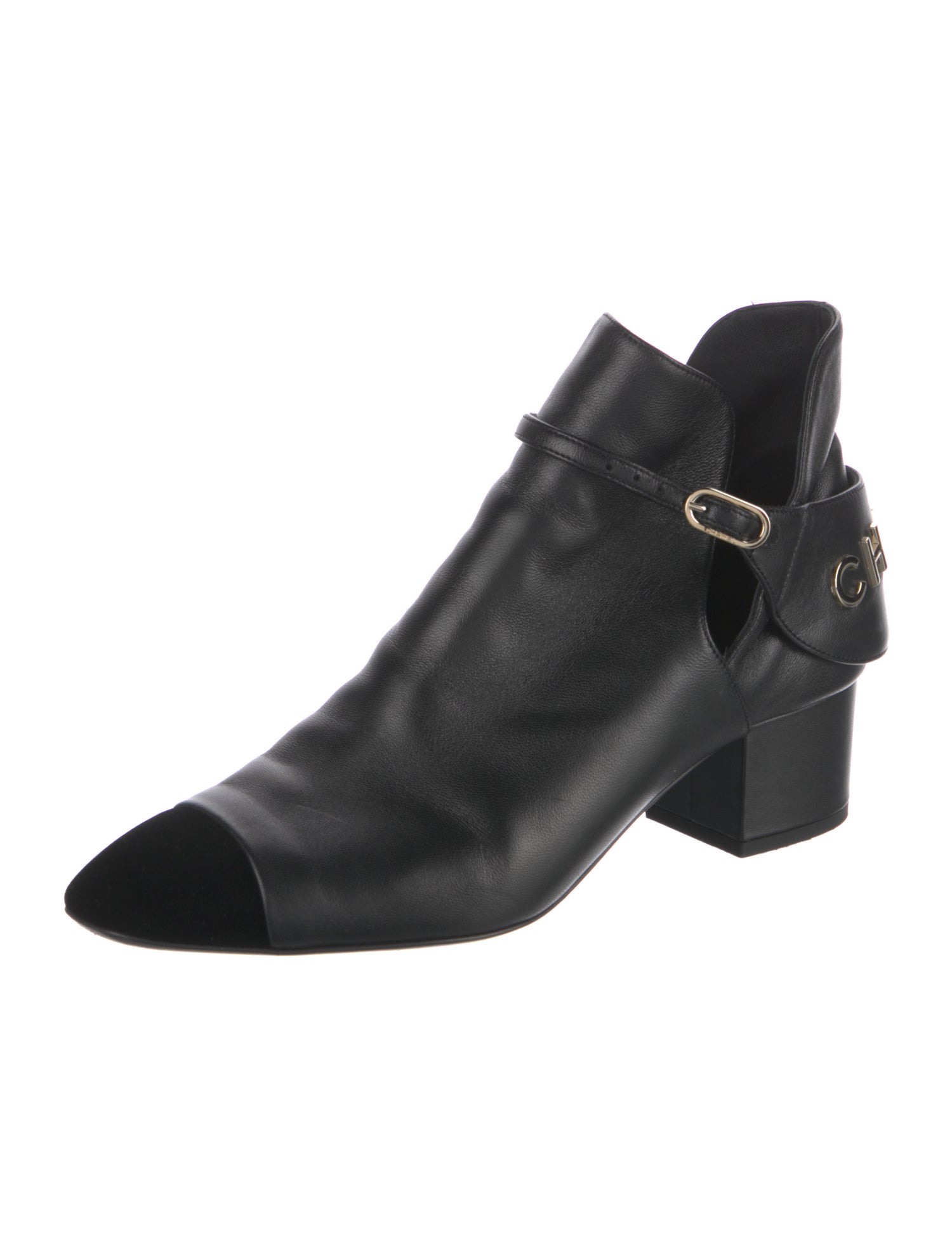 Chanel Interlocking CC Logo Leather Boots