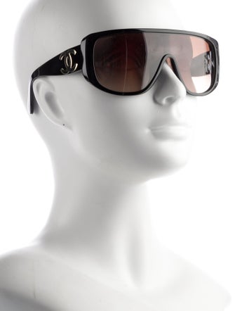 Chanel Interlocking CC Logo Shield Sunglasses