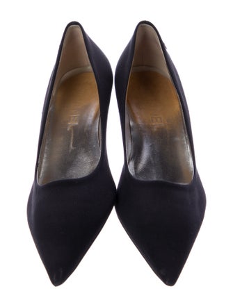 Chanel Interlocking CC Logo Satin Pumps